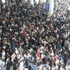 Người biểu tình tập trung tại sân bay quốc tế Hong Kong, Trung Quốc, ngày 1/9/2019. (Nguồn: THX/TTXVN)