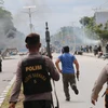 Trong ảnh: Cảnh sát Indonesia làm nhiệm vụ. (Nguồn: AFP/TTXVN)