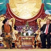 Chủ tịch Quốc hội Nguyễn Thị Kim Ngân hội kiến Tổng Bí thư, Chủ tịch nước Lào Bounnhang Vorachith. (Ảnh: Trọng Đức/TTXVN) 