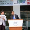 Đại sứ Việt Nam tại Hàn Quốc Phạm Hữu Chí phát biểu tại Lễ khai mạc triển lãm. (Ảnh: Vũ Toàn-Phạm Duy/Vietnam+)