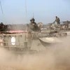 Binh sỹ Israel trong cuộc tập trận gần khu vực biên giới Israel - Gaza. (Nguồn: AFP/TTXVN)