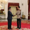 Phó Thủ tướng Phạm Bình Minh chào xã giao Tổng thống Indonesia. (Ảnh: Trần Hiệp/Vietnam+)