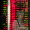 Bảng giá chứng khoán tại Thượng Hải, Trung Quốc ngày 18/8. (Nguồn: AFP/TTXVN)