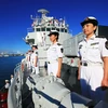 Các tàu hải quân Trung Quốc cập Trân Châu Cảng ở Hawaii. (Nguồn: THX/TTXVN)
