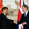 Thủ tướng Anh David Cameron (phải) và Chủ tịch Trung Quốc Tập Cận Bình. (Nguồn: AFP/TTXVN)