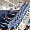 Đại biểu thanh niên các nước Đông Nam Á và Nhật Bản đến Việt Nam. (Ảnh: An Hiếu/TTXVN)
