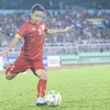 Hữu Dũng từng ghi một bàn thắng rất đẹp vào lưới U23 Thái Lan hồi tháng 3/2015. (Ảnh: Minh Chiến/Vietnam+)