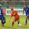 Đội tuyển nữ Việt Nam (áo đỏ) sẽ lại tái ngộ Thái Lan. (Ảnh: Minh Chiến/Vietnam+)