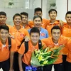 Đội tuyển U19 Việt Nam đã lần thứ tư liên tiếp giành quyền dự vòng chung kết giải U19 châu Á 2016 - một thành tích cực kỳ ấn tượng. (Ảnh: Hiếu Lương/Vietnam+)