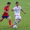 U19 Hàn Quốc (áo đỏ) đang là ứng cử viên hàng đầu cho ngôi vô địch. (Ảnh: Minh Chiến/Vietnam+)
