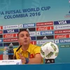 Huấn luyện viên Bruno Garcia và lần họp báo cuối cùng của Futsal Việt Nam tại World Cup. (Ảnh: VFF)