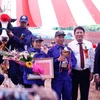 “Cô bò” mang số hiệu 5364 chiến thắng trong cuộc thi Hoa hậu bò sữa 2016. (Ảnh: Minh Chiến/Vietnam+)