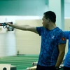 Xuân Vinh giành Huy chương Vàng thứ hai tại Cúp bắn súng quốc gia 2017. (Ảnh: Tá Hiển/Vietnam+)