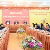Ban Thường vụ Tỉnh uỷ Nam Định tổ chức hội nghị đánh giá kết quả thực hiện nhiệm vụ chính trị năm 2023. (Ảnh: Thái Thuần/TTXVN)