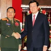 Chủ tịch nước Trương Tấn Sang tiếp Bộ trưởng Quốc phòng Lào