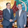 Chủ tịch Quốc hội chào xã giao Tổng Bí thư, Chủ tịch nước Lào