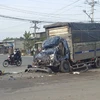 Tây Ninh: Hai xe tải đâm nhau giữa giao lộ, một người tử vong