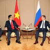Thủ tướng Nguyễn Tấn Dũng gặp Thủ tướng Liên bang Nga, Ngài Dmitry Anatolyevich Medvedev. (Ảnh: Đức Tám/TTXVN)