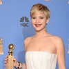 Diễn viên Jennifer Lawrence đã giành giải Nữ diễn viên phụ xuất sắc nhất trong bộ phim "American Hustle" tại Lễ trao giải thưởng Quả cầu Vàng năm 2014. (Nguồn: AFP/TTXVN)