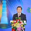 Chủ tịch nước Trương Tấn Sang phát biểu tại buổi lễ. (Ảnh: Minh Quyết/TTXVN)
