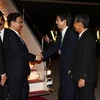 Quang cảnh lễ đón Thủ tướng Nguyễn Tấn Dũng đến sân bay Haneda, Tokyo. (Ảnh: Đức Tám/TTXVN)