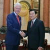 Chủ tịch nước Trương Tấn Sang tiếp Cựu Tổng thống Hoa Kỳ Bill Clinton, đang ở thăm và làm việc tại Việt Nam. (Ảnh: Nguyễn Khang/TTXVN)