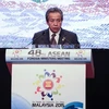 Ngoại trưởng Malaysia Anifah Aman phát biểu tại lễ bế mạc Hội nghị. (Nguồn: AFP/TTXVN)