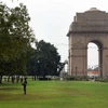 Lực lượng an ninh Ấn Độ làm nhiệm vụ tại New Delhi ngày 14/8. (Nguồn: AFP/TTXVN)