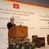 Tổng Bí thư Nguyễn Phú Trọng nói chuyện với chủ đề “Tầm nhìn về phát triển quan hệ Việt Nam - Nhật Bản vì hòa bình và phồn vinh của châu Á”. (Ảnh: Trí Dũng/TTXVN)