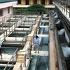 Sản xuất nước sạch ở Công ty kinh doanh nước sạch Hà Nội. (Ảnh : Bùi Tường/TTXVN)