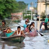Mưa lũ gây ngập lụt ở Myanmar. (Nguồn: AFP)