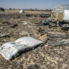 Những mảnh vỡ của máy bay A321 được tìm thấy tại Wadi el-Zolmat, vùng núi thuộc bán đảo Sinai ngày 1/11. (Nguồn: AFP/TTXVN)