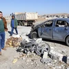 Hiện trường vụ đánh bom xe liều chết ở Dibis, tỉnh Kirkuk, Iraq ngày 4/11. (Nguồn: THX/TTXVN)