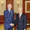 Tổng Bí thư Nguyễn Phú Trọng tiếp Thủ tướng New Zealand John Key sang thăm chính thức Việt Nam. (Ảnh: Trí Dũng/TTXVN)