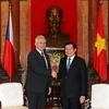 Chủ tịch nước Trương Tấn Sang tiếp Chủ tịch Thượng viện Cộng hòa Czech Milan Stech sang thăm chính thức Việt Nam. (Ảnh: Nguyễn Khang/TTXVN)