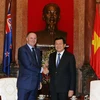 Chủ tịch nước Trương Tấn Sang tiếp Thủ tướng New Zealand John Key sang thăm chính thức Việt Nam. (Ảnh: Nguyễn Khang/TTXVN)