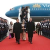 Lễ đón Chủ tịch nước Trương Tấn Sang tại sân bay. (Ảnh: Nguyễn Khang/TTXVN)