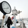 Đường ống cung cấp khí đốt của nhà máy nén khí ở thành phố Boyarka, gần thủ đô Kiev, ngày 4/1/2009. (Nguồn: AFP/TTXVN)
