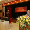 Tổng Bí thư Nguyễn Phú Trọng tiếp xúc cử tri quận Ba Đình và Hoàn Kiếm, Hà Nội. (Ảnh: Trí Dũng/TTXVN)