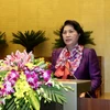 Phó Chủ tịch Quốc hội Nguyễn Thị Kim Ngân phát biểu tại hội nghị. (Ảnh: An Đăng/TTXVN)