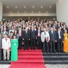 Tổng Bí thư Nguyễn Phú Trọng với các đại biểu dự Đại hội. (Ảnh: Trí Dũng/TTXVN)