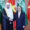 Chủ tịch Quốc hội Nguyễn Sinh Hùng đón và hội đàm với Chủ tịch Quốc hội Vương quốc Saudi Arabia Abdullah Bin Mohammed Bin Ibrahim Al-Sheikh. (Ảnh: Nhan Sáng/TTXVN)