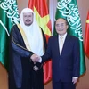 Chủ tịch Quốc hội Nguyễn Sinh Hùng đón và hội đàm với Chủ tịch Quốc hội Vương quốc Saudi Arabia, Ngài Abdullah Bin Mohammed Bin Ibrahim Al-Sheikh. (Ảnh: Nhan Sáng/TTXVN)