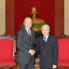 Tổng Bí thư Nguyễn Phú Trọng tiếp ông Jim Yong Kim, Chủ tịch Ngân hàng Thế giới (WB) đang thăm và làm việc tại Việt Nam. (Ảnh: Trí Dũng/TTXVN)