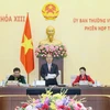 Chủ tịch Quốc hội Nguyễn Sinh Hùng phát biểu khai mạc Phiên họp thứ 45 của Ủy ban Thường vụ Quốc hội ngày 17/2. (Ảnh: Nhan Sáng/TTXVN)