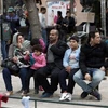 Người di cư và tị nạn tại quảng trường Victoria, trung tâm Athens (Hy Lạp) ngày 3/3. (Nguồn: AFP/TTXVN)