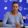 Tay vợt Maria Sharapova tại một cuộc họp báo ở Cincinnati, Ohio, Mỹ ngày 18/8. (Nguồn: AFP/TTXVN)