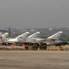 Các máy bay chiến đấu của Nga tại căn cứ quân sự ở tỉnh Latakia, miền Tây Bắc Syria ngày 16/2. (Nguồn: AFP/TTXVN)