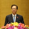 Thủ tướng Chính phủ Nguyễn Tấn Dũng trình bày Báo cáo công tác nhiệm kỳ 2011 – 2016 của Chính phủ,Thủ tướng Chính phủ. (Ảnh: Nhan Sáng/TTXVN)