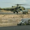Trực thăng không quân Nga tại căn cứ Heymim ở thị trấn Latakia, Syria ngày 6/10. (Nguồn: Reuters/TTXVN)
